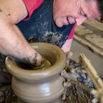 Gabriel Nichols in his workshop 2018